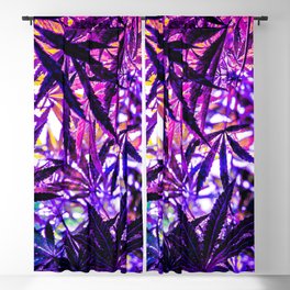 Under a Purple Blanket of Cannabis Leaves Blackout Curtain