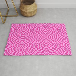 Light and dark pink checker symmetrical pattern Area & Throw Rug