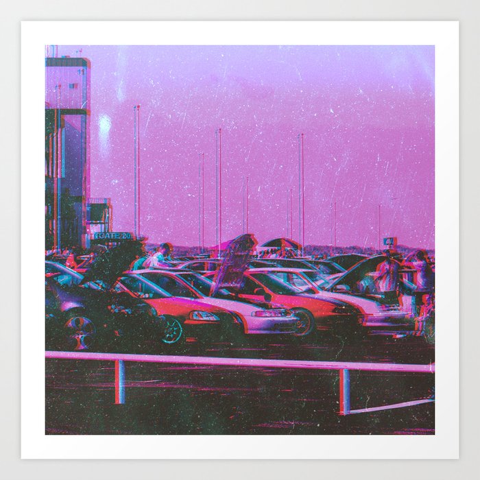 Cyberpunk 80 S Parking Aesthetic Art Print By Rhnpredator Society6