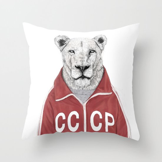 Soviet lion Throw Pillow