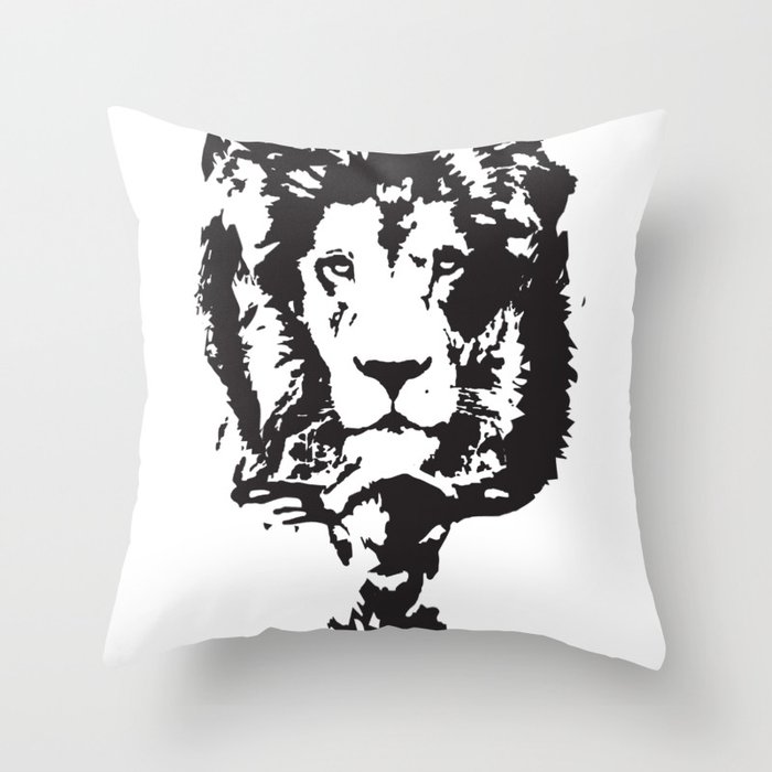 The lion and the lamb Throw Pillow