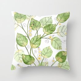 Leaf Layers and Gold Throw Pillow