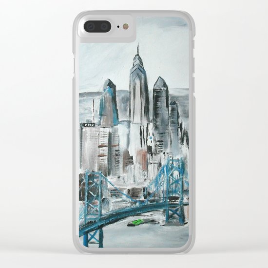Philadelphia, Pennsylvania, USA Fine Art Acrylic Painting Clear iPhone Case