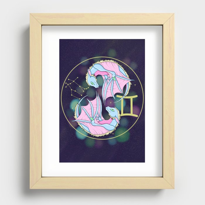 Gemini - Zodiac Dragons Recessed Framed Print