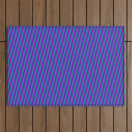 [ Thumbnail: Dark Cyan & Dark Violet Colored Lines Pattern Outdoor Rug ]