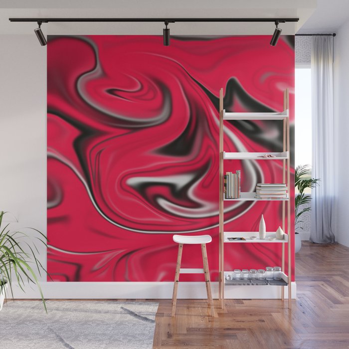 Liquid Red Wall Mural