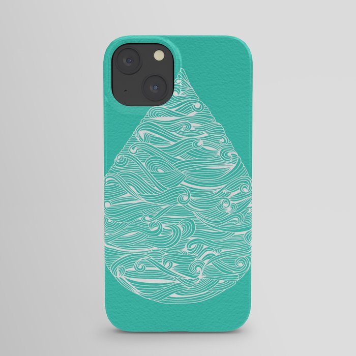 Water Drop – White on Turquoise iPhone Case