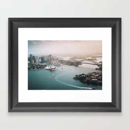 Sydney Opera House Harbour Bridge | Australia Aerial Travel Photography Framed Art Print