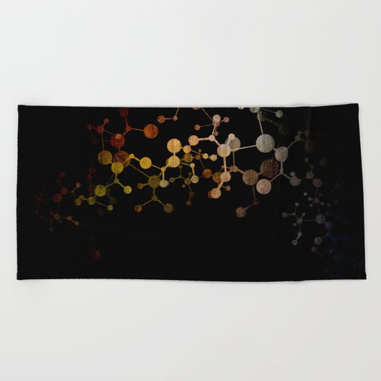 Metallic Molecule Beach Towel