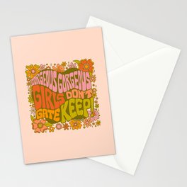 Gorgeous Gorgeous Girls Don't Gate Keep Stationery Card