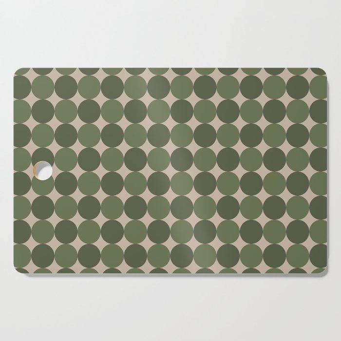 Retro Dots Geometric Pattern Green Tones Cutting Board