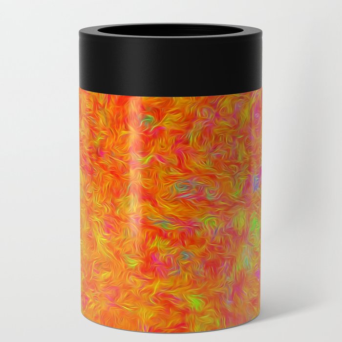 Orange Painting Pattern Design Can Cooler
