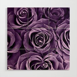 Rose Bouquet in Purple Wood Wall Art