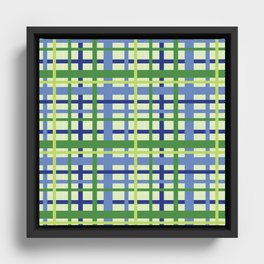 Blue and Green Plaid Framed Canvas