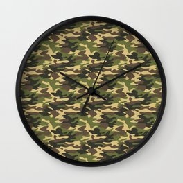 Army Fatigue Camo Wall Clock