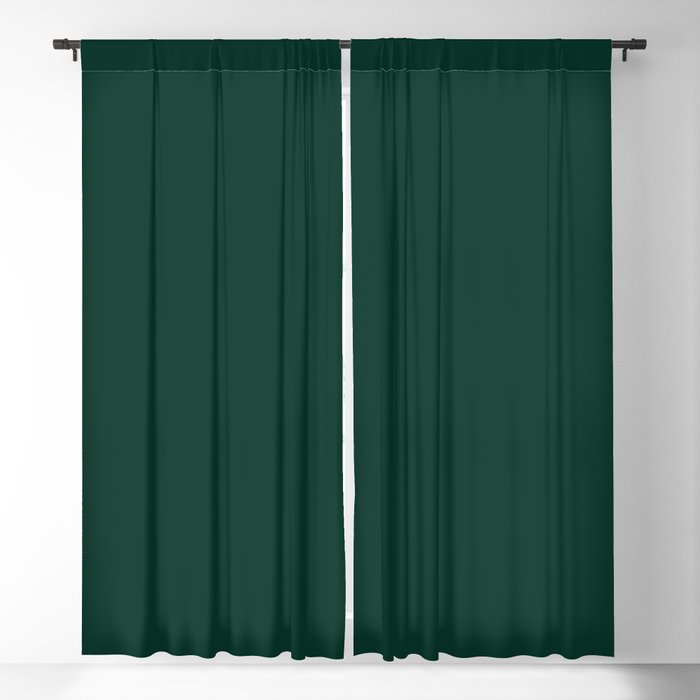 Minimal Plain Emerald Green Aesthetic Color Tone Blackout Curtain