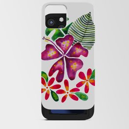 Tropical Blooms Magenta  iPhone Card Case
