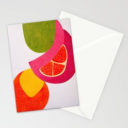 Citrus Slices - Abstract Minimalist Digital Retro Poster Art Stationery Card