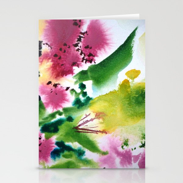 Pink Flowers Stationery Cards