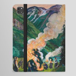 Preparations for the Midsummer Eve Bonfire by Nikolai Astrup iPad Folio Case