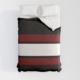 Team Colors...Maroon and white stripeswith black Comforter