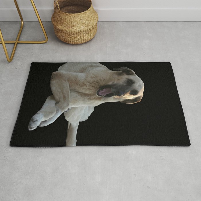 Kangal Dog Yawning Vector Cut Out Rug