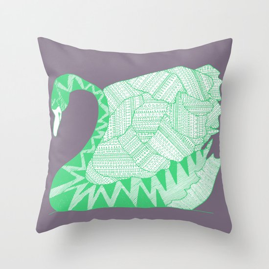 Aztek Swan Throw Pillow