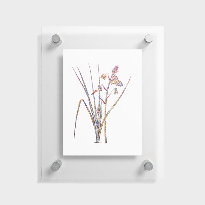 Floral Slime Lily Mosaic on White Floating Acrylic Print