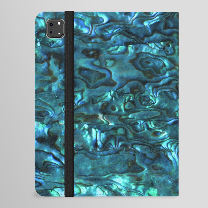 Abalone Shell | Paua Shell | Sea Shells | Patterns in Nature | Cyan Blue Tint | iPad Folio Case