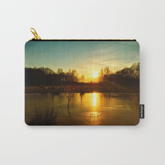 Winterlandscape with sunset Carry-All Pouch