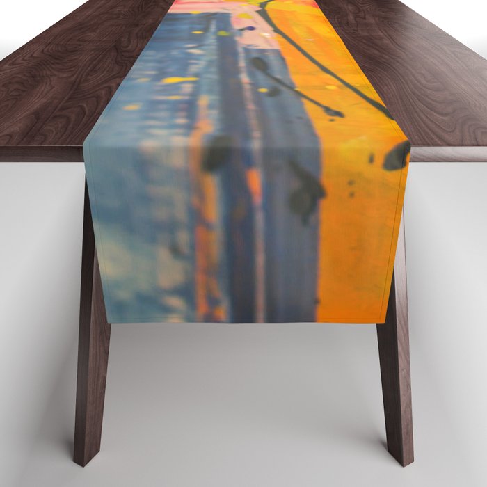 Contemporary Abstract Painting Table Runner