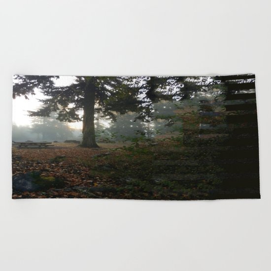 Divided In Fall (There Are No Picnics Here) Beach Towel