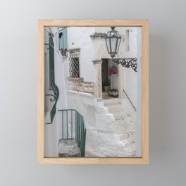 narrow winding street Framed Mini Art Print