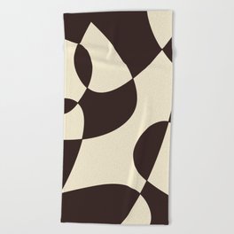 Modern Organic Abstract 3QE Beach Towel | Abstract, Modern, Digital, Graphicdesign, Organic, Black And White 