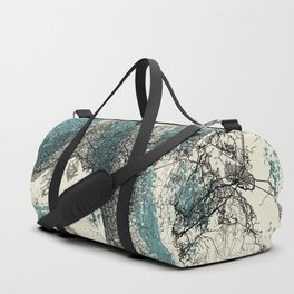 Norway, Oslo - Illustrated Map Drawing - Monochrome  Duffle Bag