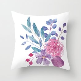 Floral bouquet cushion and wall art Throw Pillow