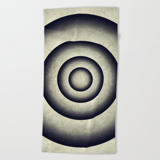Minimal grunge 3D abstraction Beach Towel