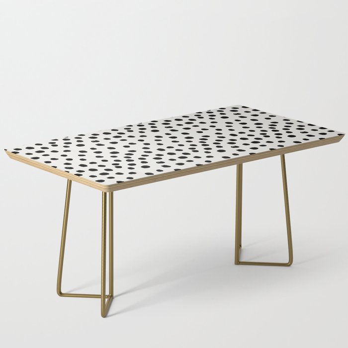 Preppy Brushstroke Free Polka Dots Black And White Spots Dalmation Animal Design Minimal Coffee Table By Charlottewinter Society6 Preppy Brushstroke Free Polka Dots, White Spots On Coffee Table
