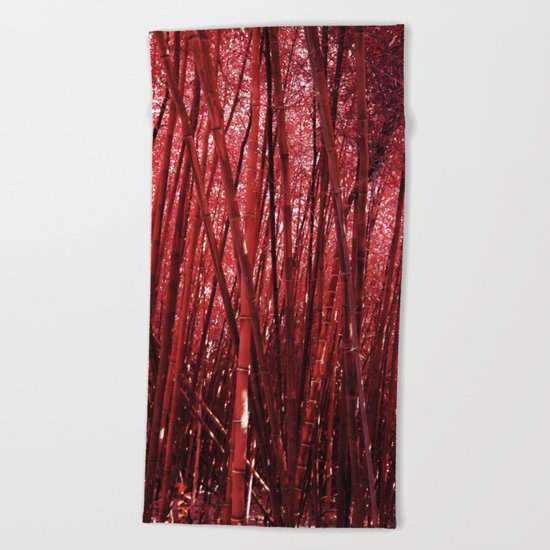 Red Bamboo Beach Towel