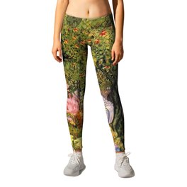 In the Magical Garden of Paradise by Dugald Stewart Walker Leggings | Forest, Fairy, Fairies, Magical, Goblins, Queen, Wildflowers, Mythical, Dreams, Orchids 