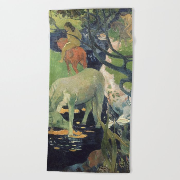 The White Horse by Paul Gauguin Beach Towel