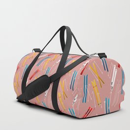 Colorful Ski Illustration and Pattern no 2 Duffle Bag