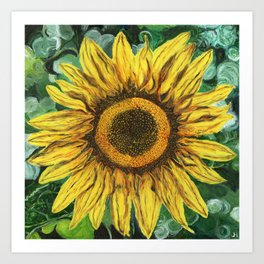 Giant Sunflower Painting Art Print