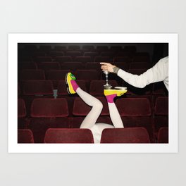 I enjoy going to the cinema. Taking a dress off. Closing my eyes. Watching the Dreamers. Art Print