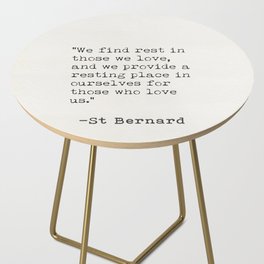 St Bernard quote 2 Side Table