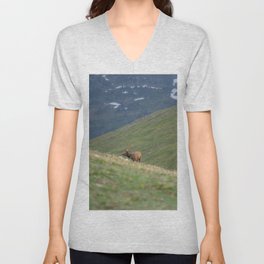 Elk of the Rocky Mountains - 1 V Neck T Shirt