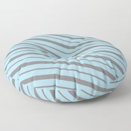 [ Thumbnail: Light Blue and Gray Colored Lined/Striped Pattern Floor Pillow ]