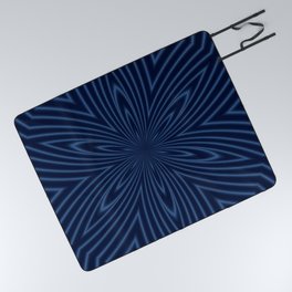 Classic Blue And Navy Geometric Pattern Picnic Blanket