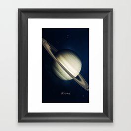 Saturn with stars Framed Art Print