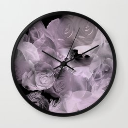 Floating Roses & Clouds Wall Clock